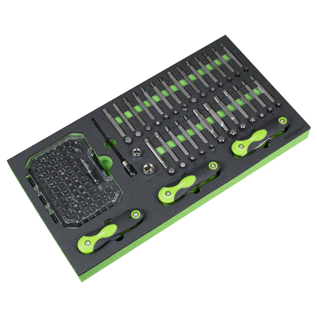 Siegen Specialised Bit Set & Folding Hex Keys with Tool Tray 170pc