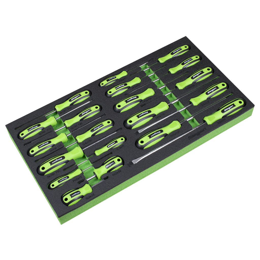 Siegen Screwdriver Set with Tool Tray 20pc