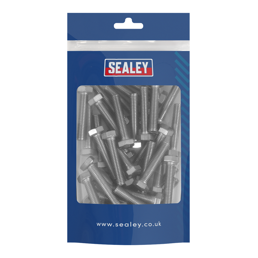 Sealey Stainless Steel Set Screw M8 x 1.25 Pitch, DIN 933 - Pack of 50