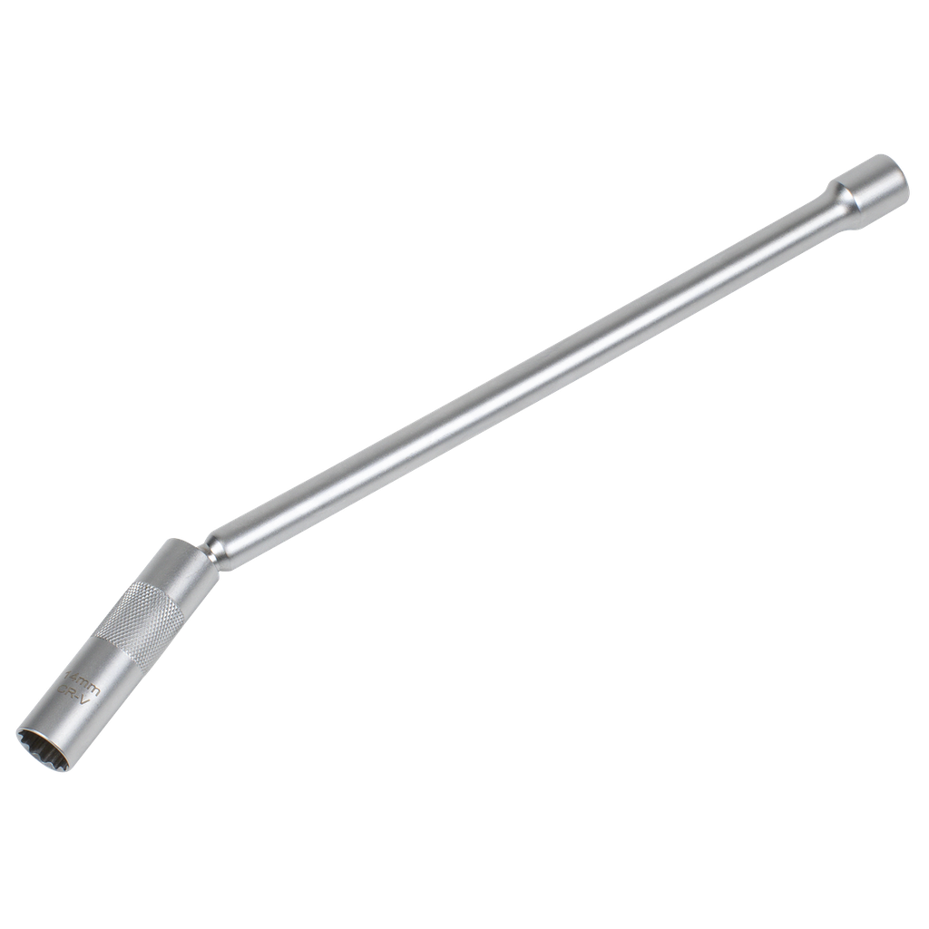 Spark Plug Socket with Universal Joint & Extension 3/8"Sq Drive 12-Point 14mm
