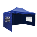 Dellonda Premium 3x4.5m Pop-Up Gazebo & Side Walls, PVC Coated, Water-Resistant Fabric with Carry Bag, Rope, Stakes & Weight Bags - Blue