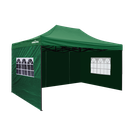Dellonda Premium 3x4.5m Pop-Up Gazebo & Side Walls, PVC Coated, Water-Resistant Fabric with Carry Bag, Rope, Stakes & Weight Bags - Green