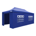 Dellonda Premium 3x6m Pop-Up Gazebo & Side Walls, PVC Coated, Water-Resistant Fabric with Carry Bag, Rope, Stakes & Weight Bags - Blue Canopy - DG173
