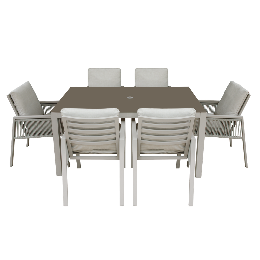 Dellonda Fusion Outdoor Dining Set 7pc
