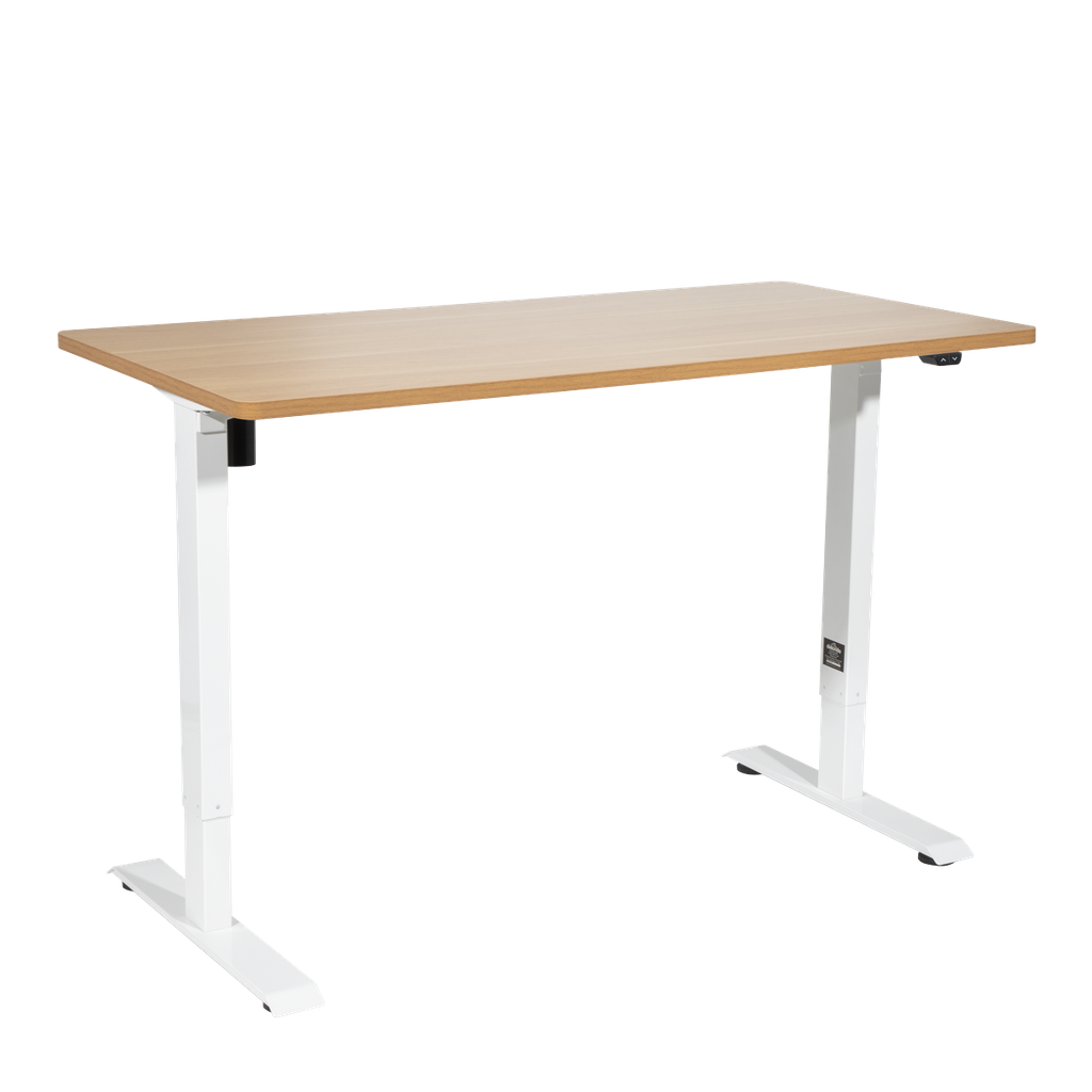 Dellonda Single Motor Ultra-Quiet Adjustable-Height Electric Sit/Stand Desk - Oak Desktop