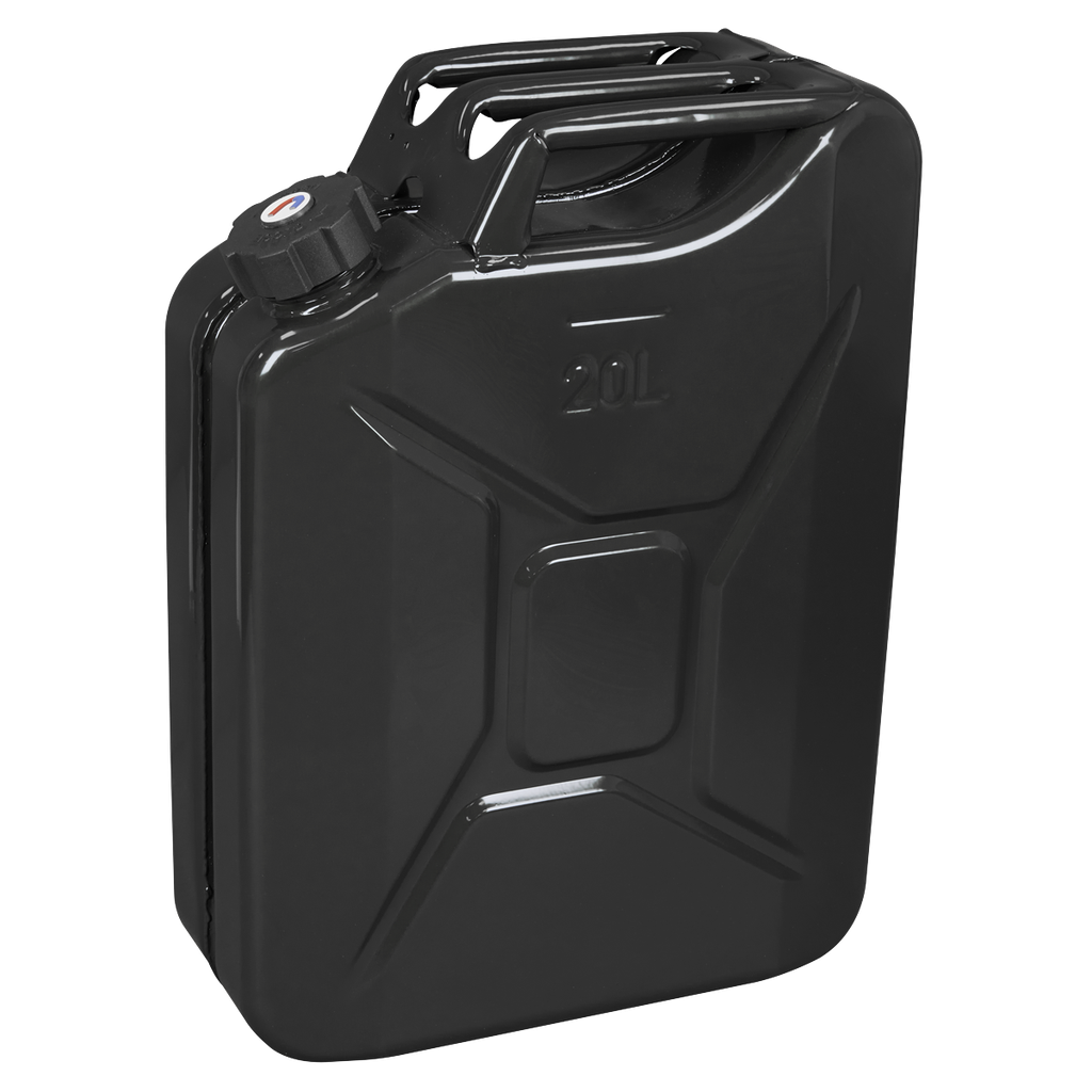 Sealey Screw Cap Metal Jerry Can 20L - Black