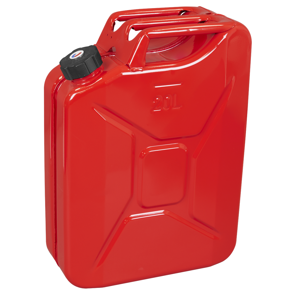 Sealey Screw Cap Metal Jerry Can 20L - Red