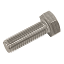 Sealey Stainless Steel Hex Head Set Screw DIN 933 - M8 X 25 A2 - Pack of 50