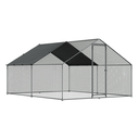 Dellonda Walk-In Galvanized Steel Chicken Run with Roof Cover & PVC Coated Chicken Wire