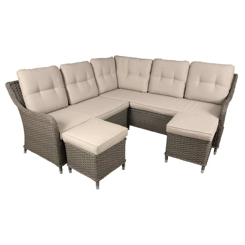 Sealey Dellonda Chester Rattan Wicker Outdoor 5-Seater Corner So