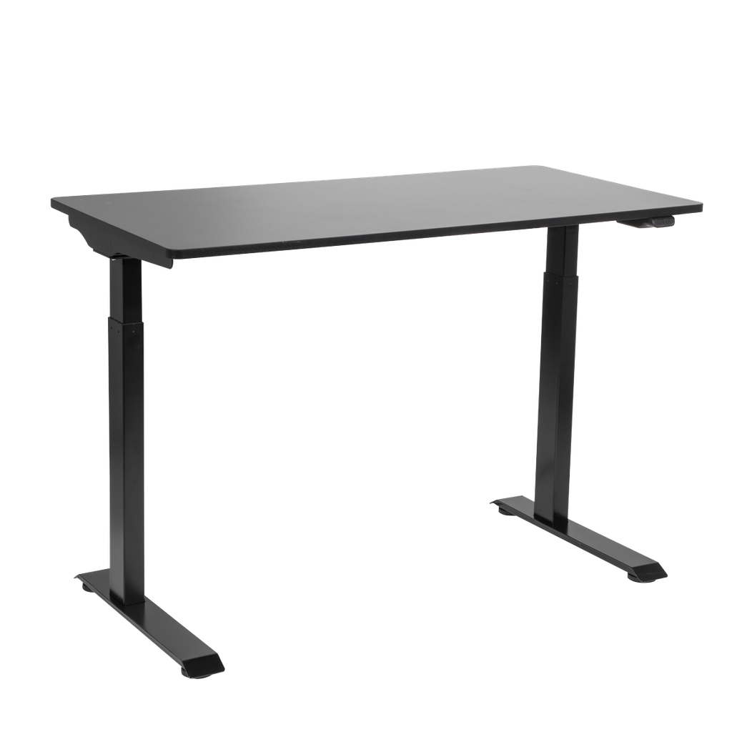 Dellonda Single Motor Ultra-Quiet Adjustable-Height Electric Sit/Stand Desk - Black Desktop
