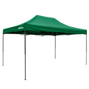Dellonda Premium 3 x 4.5m Pop-Up Gazebo, Heavy Duty, PVC Coated, Water-Resistant Fabric, Supplied with Carry Bag, Rope, Stakes & Weight Bags - Dark Green Canopy