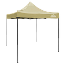 Dellonda Premium 2x2m Pop-Up Gazebo, Heavy Duty, PVC Coated, Water-Resistant Fabric, Supplied with Carry Bag, Rope, Stakes & Weight Bags - Beige Canopy