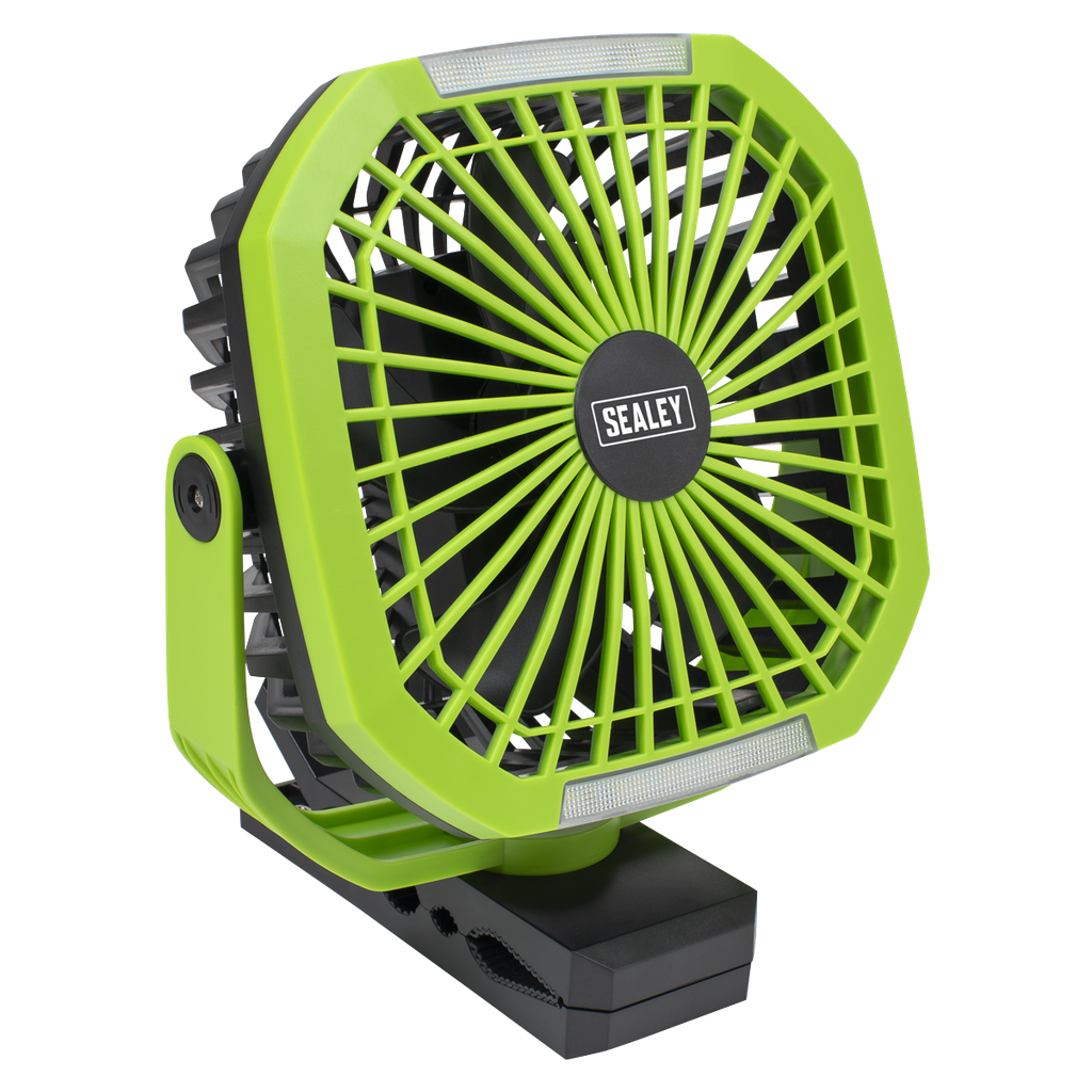 Sealey 4-Speed Portable Clip Fan with Worklight 8"