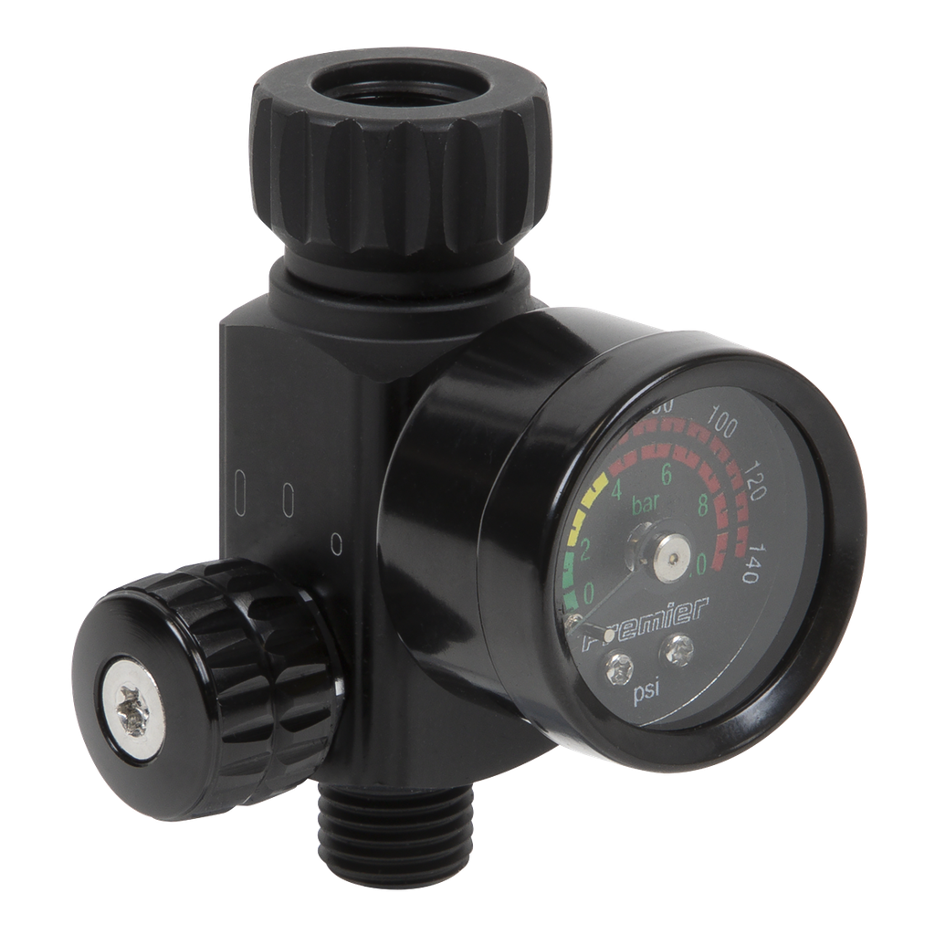 Sealey Premier On-Gun Air Pressure Regulator/Gauge with Glass Lens