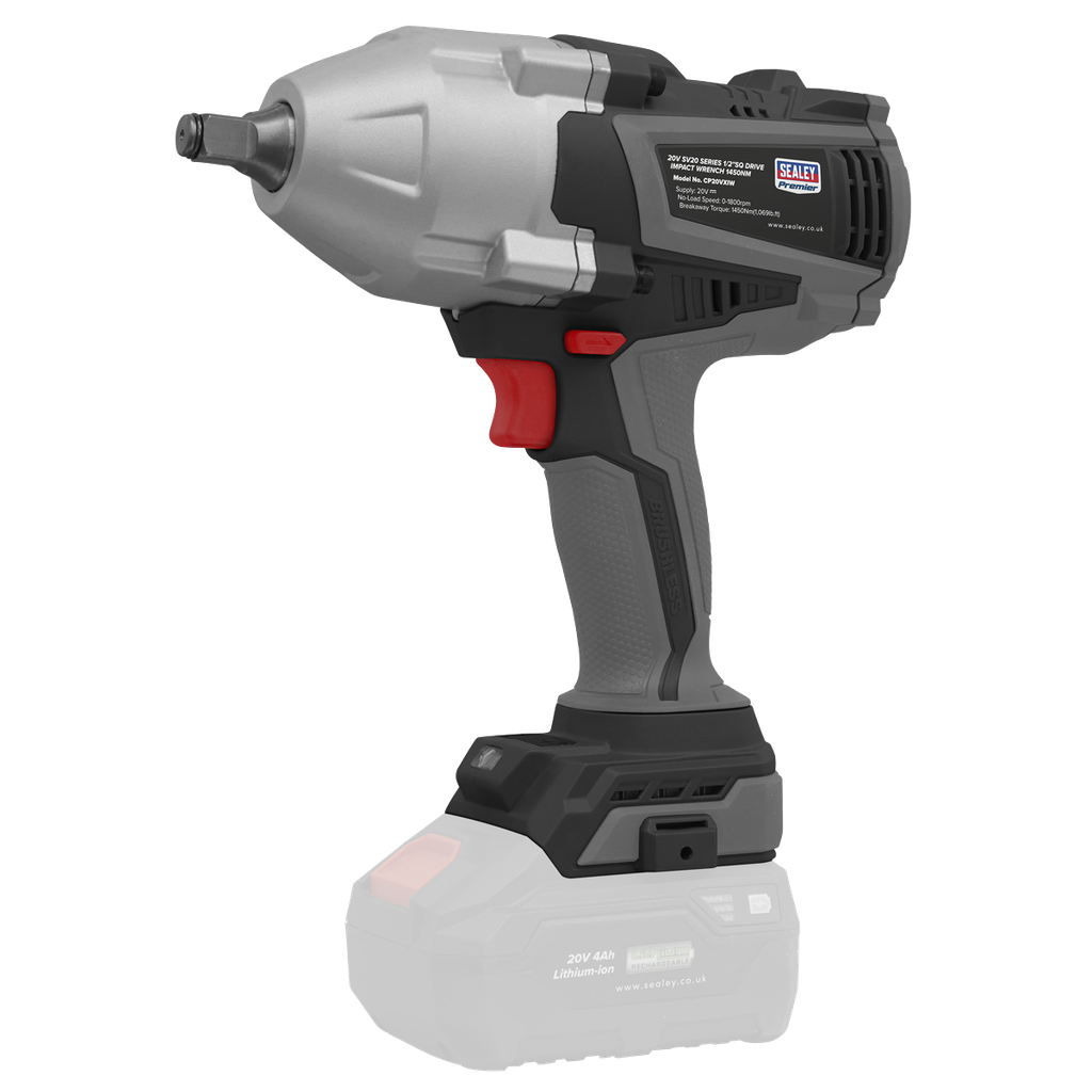 Sealey Premier SV20 Series 1/2"Sq Drive Brushless Cordless Impact Wrench 20V - Body Only