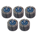 80 x 40mm Abrasive Flap Wheel on 6mm Shaft Assorted Grit - Pack of 5