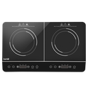 Baridi Portable Induction Hob with 2 Cooking Zones 60 x 36 x 6.5cm - Black