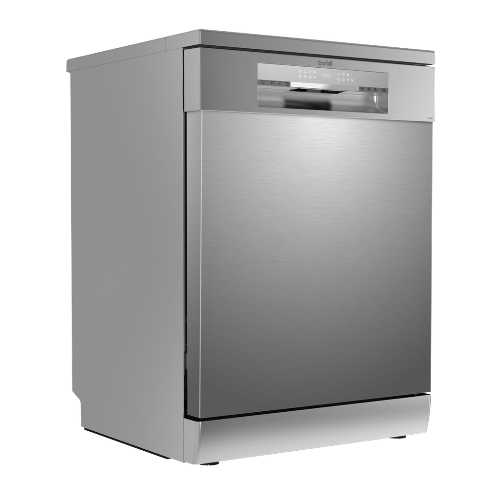 Baridi Regular Sized Freestanding Dishwasher 60cm Wide 14 Place Settings - Silver