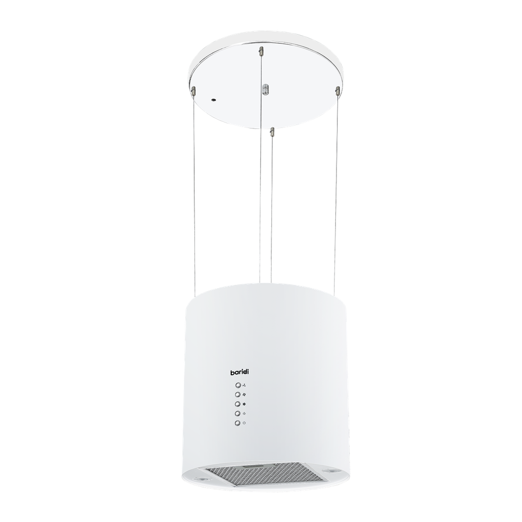 Baridi Round Island Cooker Hood 35cm - White