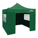 Dellonda Premium 2x2m Pop-Up Gazebo & Side Walls, PVC Coated, Water-Resistant Fabric with Carry Bag, Rope, Stakes & Weight Bags - Green