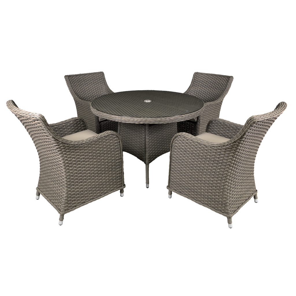 Sealey Dellonda Chester Rattan Wicker Outdoor Dining Set with Te