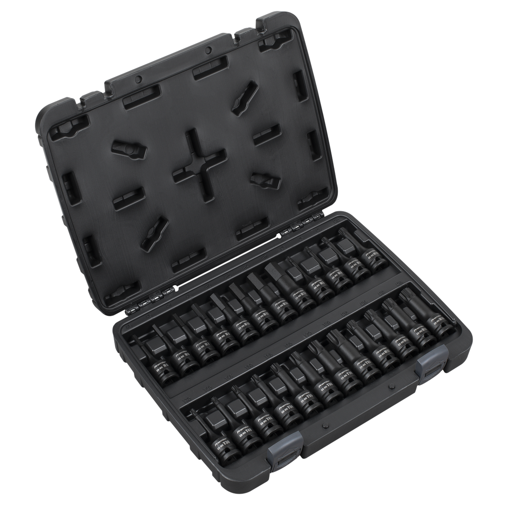 Sealey Premier Hex/TRX-Star*/Spline Impact Socket Bit Set 1/2"Sq Drive 24pc