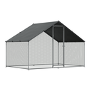 Dellonda Walk-In Galvanized Steel Chicken Run with Roof Cover & PVC Coated Chicken Wire