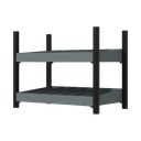 Modular Storage Mid Unit 2 Compartment Shelve 580mm
