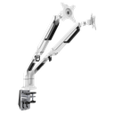 Dellonda Adjustable Double Monitor Arm with 360° Rotation - White