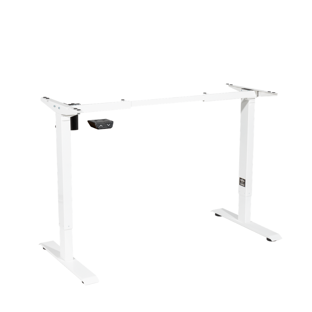 Dellonda Single Motor Ultra-Quiet Adjustable-Height Desk Frame 70kg Capacity - White