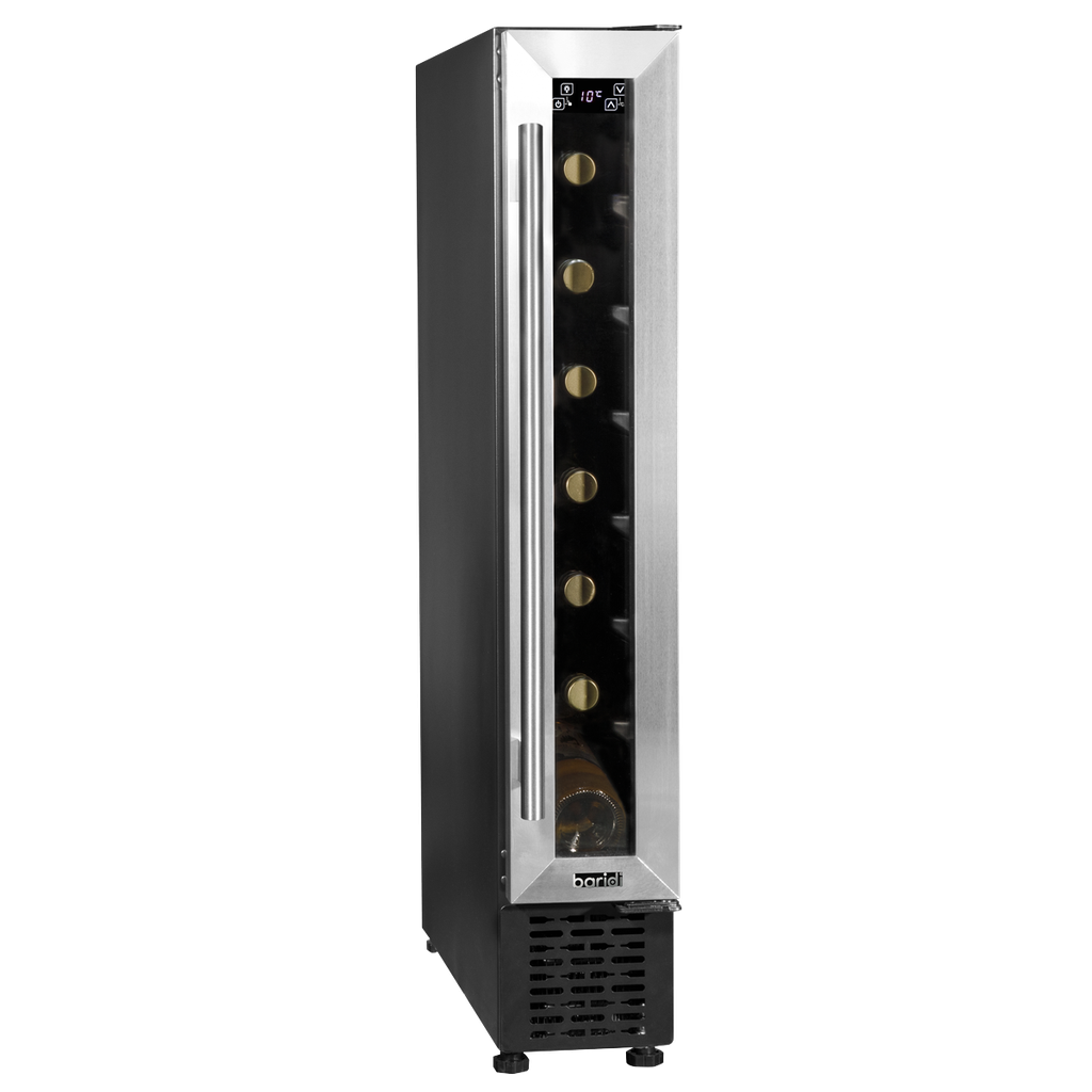 Baridi Extra-Slim 7 Bottle Wine Fridge & Cooler 15cm - Stainless Steel