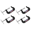 Sealey Junior C-Clamp Set 51mm x 32mm 4pc