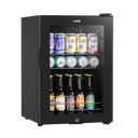 Baridi Beer & Drinks Fridge with LED Light, Black and Glass Door 60L