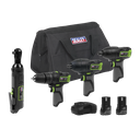 Sealey 4 x SV10.8 Series Cordless Combo Kit 10.8V - 2 Batteries 