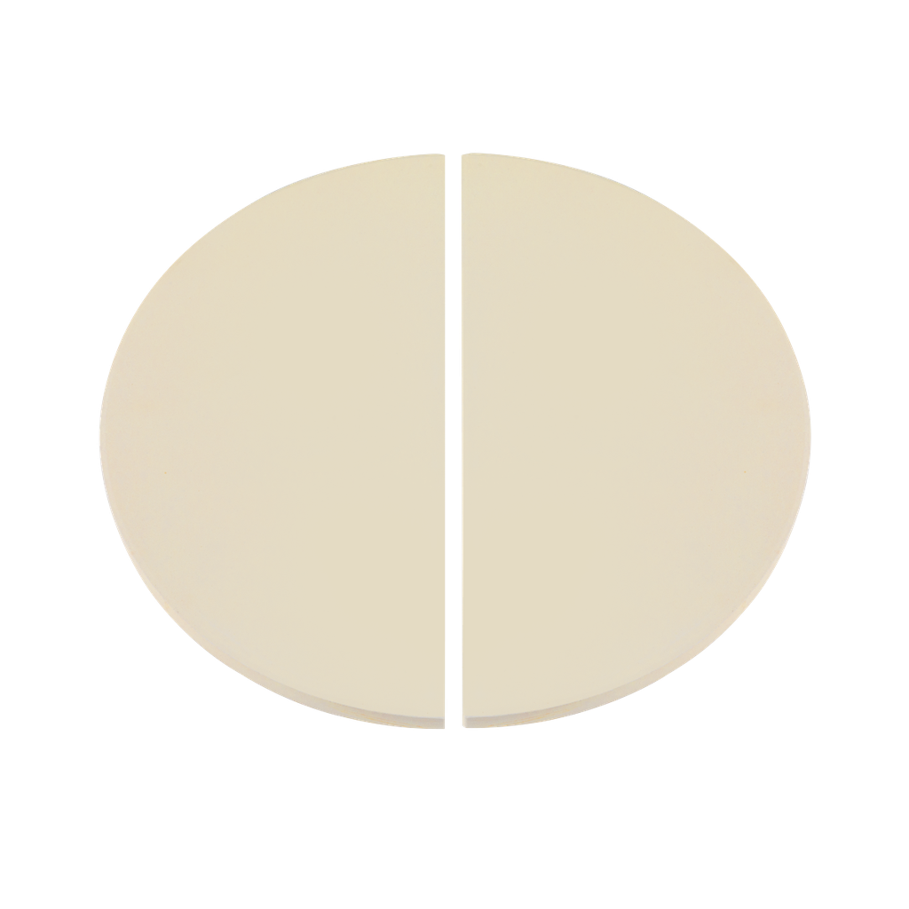 Dellonda Half-Moon Ceramic Heat Deflector Plates for Kamado BBQs 15"(38cm) 2pc