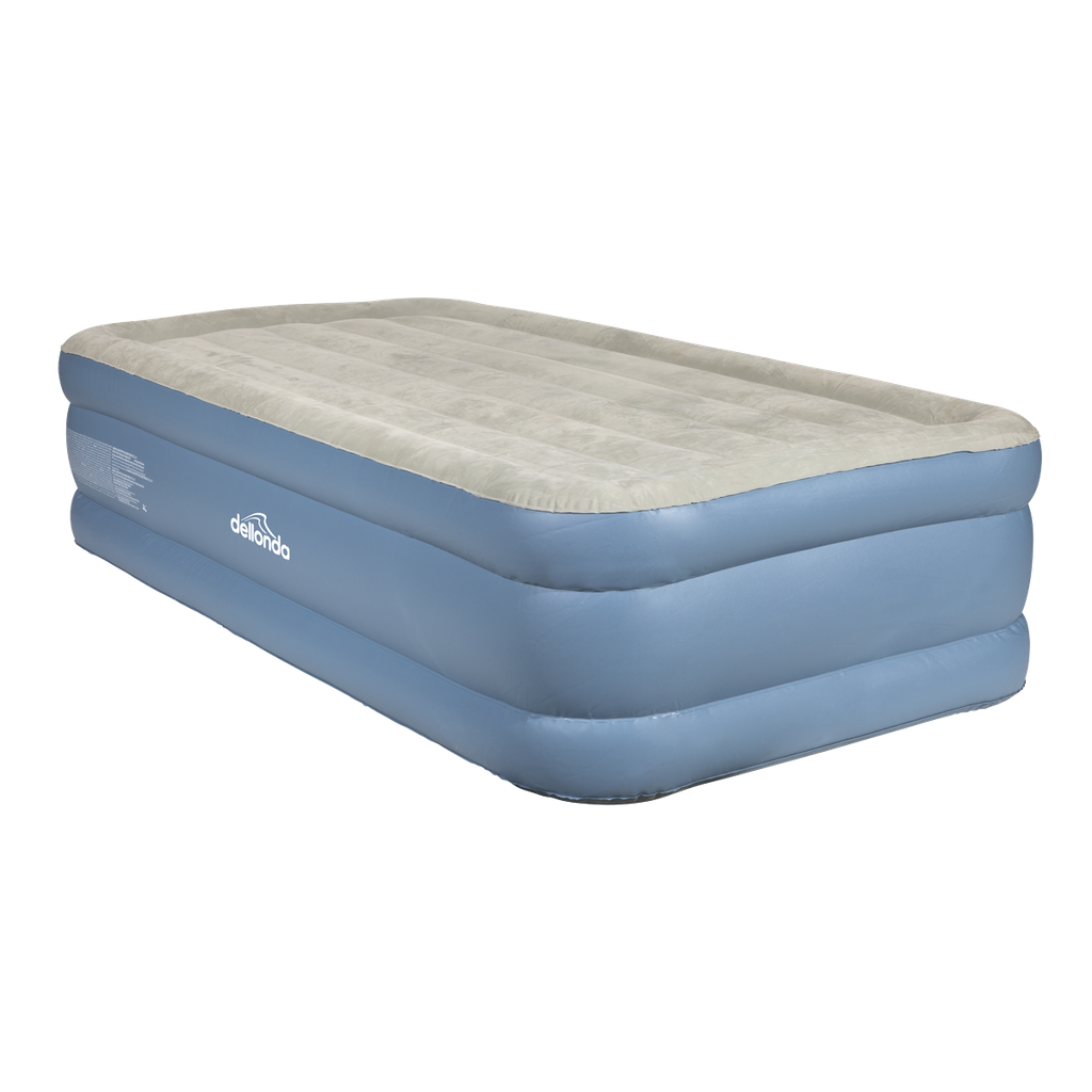 Dellonda Raised Air Bed with Built-in Electric Pump & Storage Bag - Single