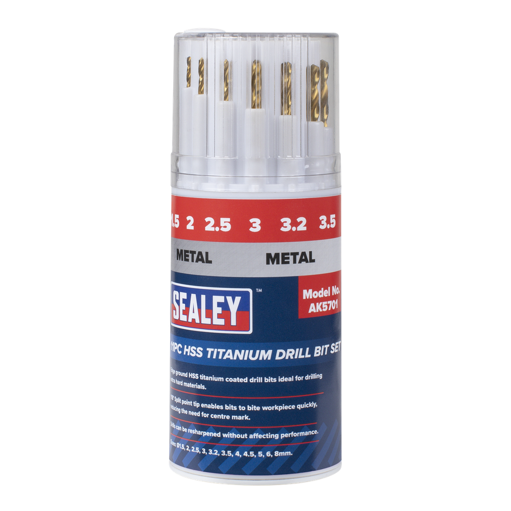 Sealey HSS Titanium Drill Bit Set 11pc