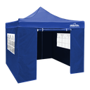 Dellonda Premium 2x2m Pop-Up Gazebo & Side Walls, PVC Coated, Water-Resistant Fabric, Supplied with Carry Bag, Rope, Stakes & Weight Bags - Blue