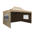 Dellonda Premium 3x4.5m Pop-Up Gazebo & Side Walls, PVC Coated, Water-Resistant Fabric with Carry Bag, Rope, Stakes & Weight Bags - Beige