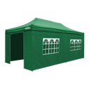 Dellonda Premium 3x6m Pop-Up Gazebo & Side Walls, PVC Coated, Water-Resistant Fabric with Carry Bag, Rope, Stakes & Weight Bags - Green