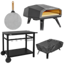Dellonda Gas Pizza Oven with Water-Resistant Cover/Carry Bag, 12" Pizza Peel & Plancha Trolley