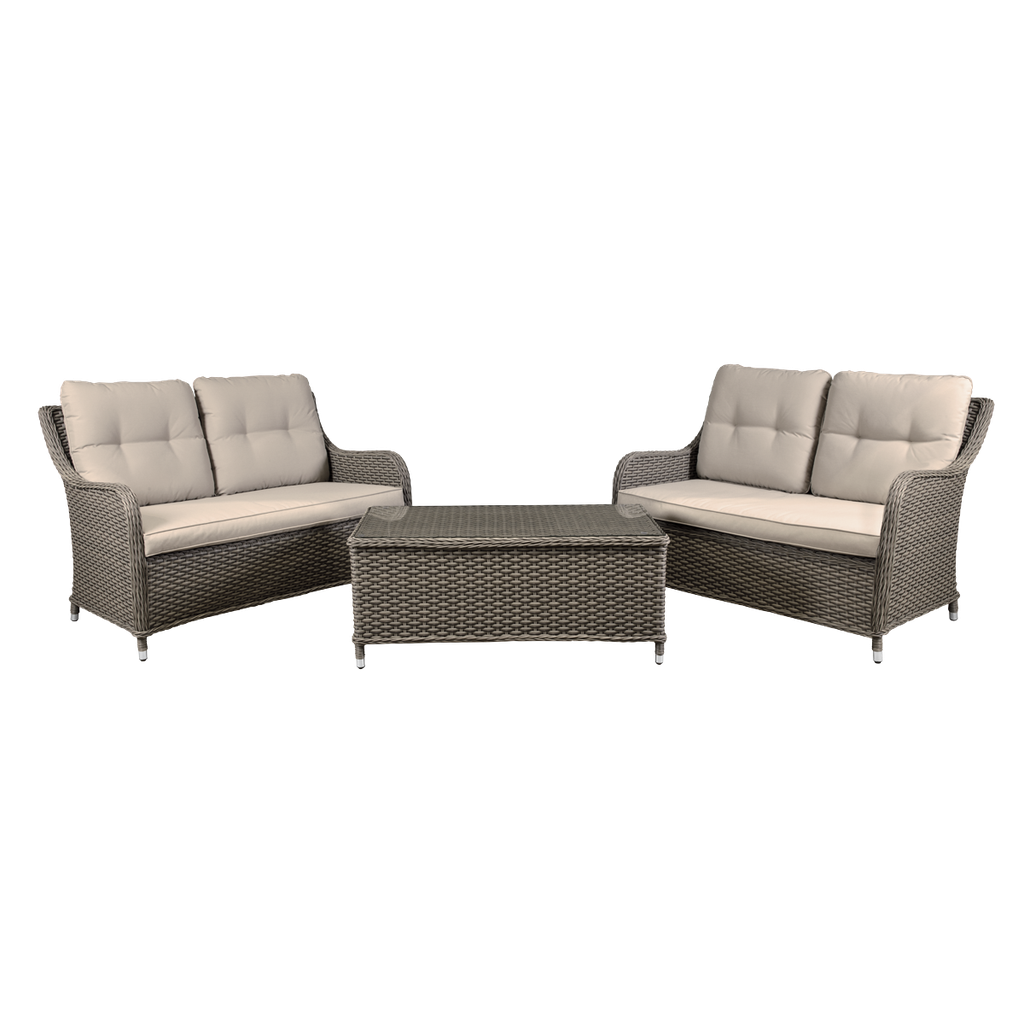 Sealey Dellonda Chester Rattan Wicker Outdoor Lounge Set 3pc