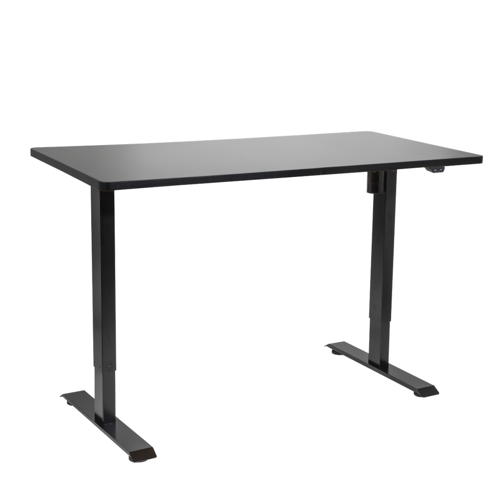 Dellonda Single Motor Ultra-Quiet Adjustable-Height Electric Sit/Stand Desk - Black Desktop