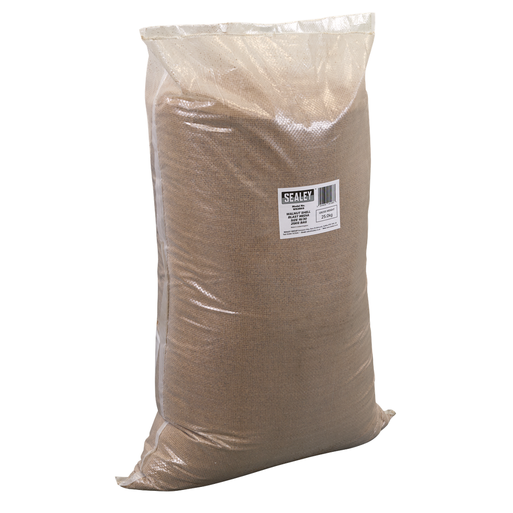 Sealey Walnut Shell Blast Media - Size 16/30 - 25kg Bag