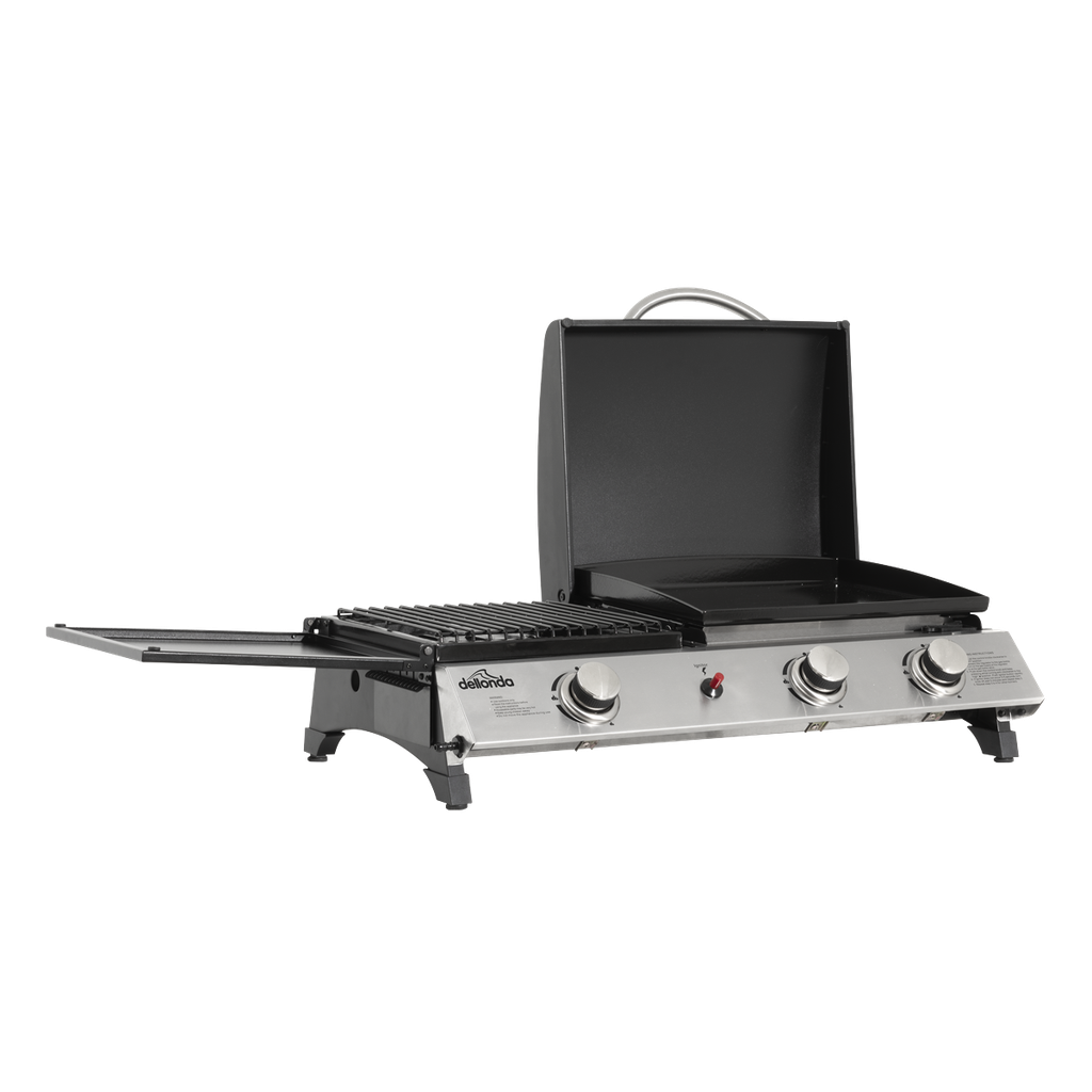 Dellonda 3 Burner Stainless Steel Portable Gas Plancha/Grill 8.5kW