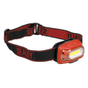 Sealey Rechargeable Head Torch with Auto-Sensor 8W COB LED - Red