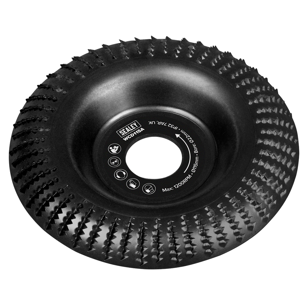 Sealey 115mm Arc Shape Wood Carving Disc 22mm Bore