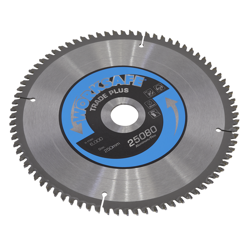Sealey Worksafe® Aluminium Cutting TCT Saw Blade 250 x 30mm 80tpu