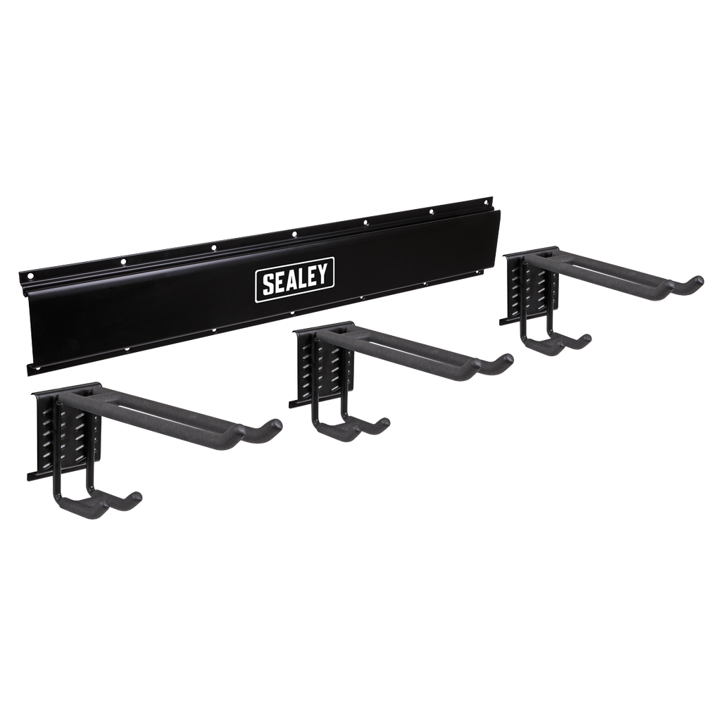 Sealey Wall Mounting Storage Rail with 3 Dual Hooks